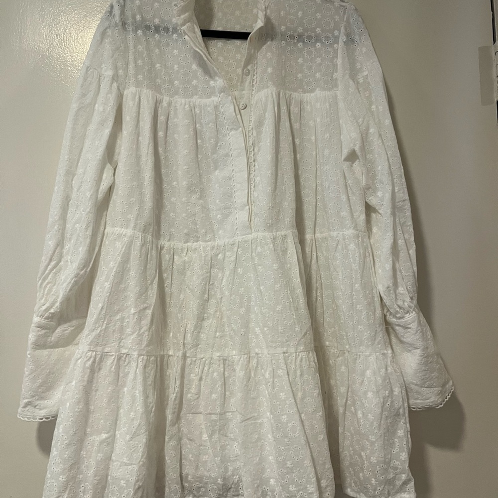 White Long Sleeve Dress